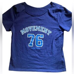 Navy Blue Off The Shoulder Top